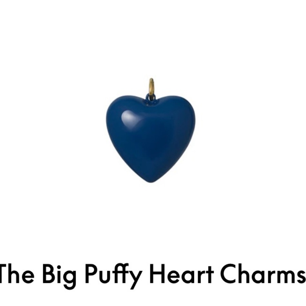 Roxanne Assoulin Blue Puffy Heart Charm Pendant